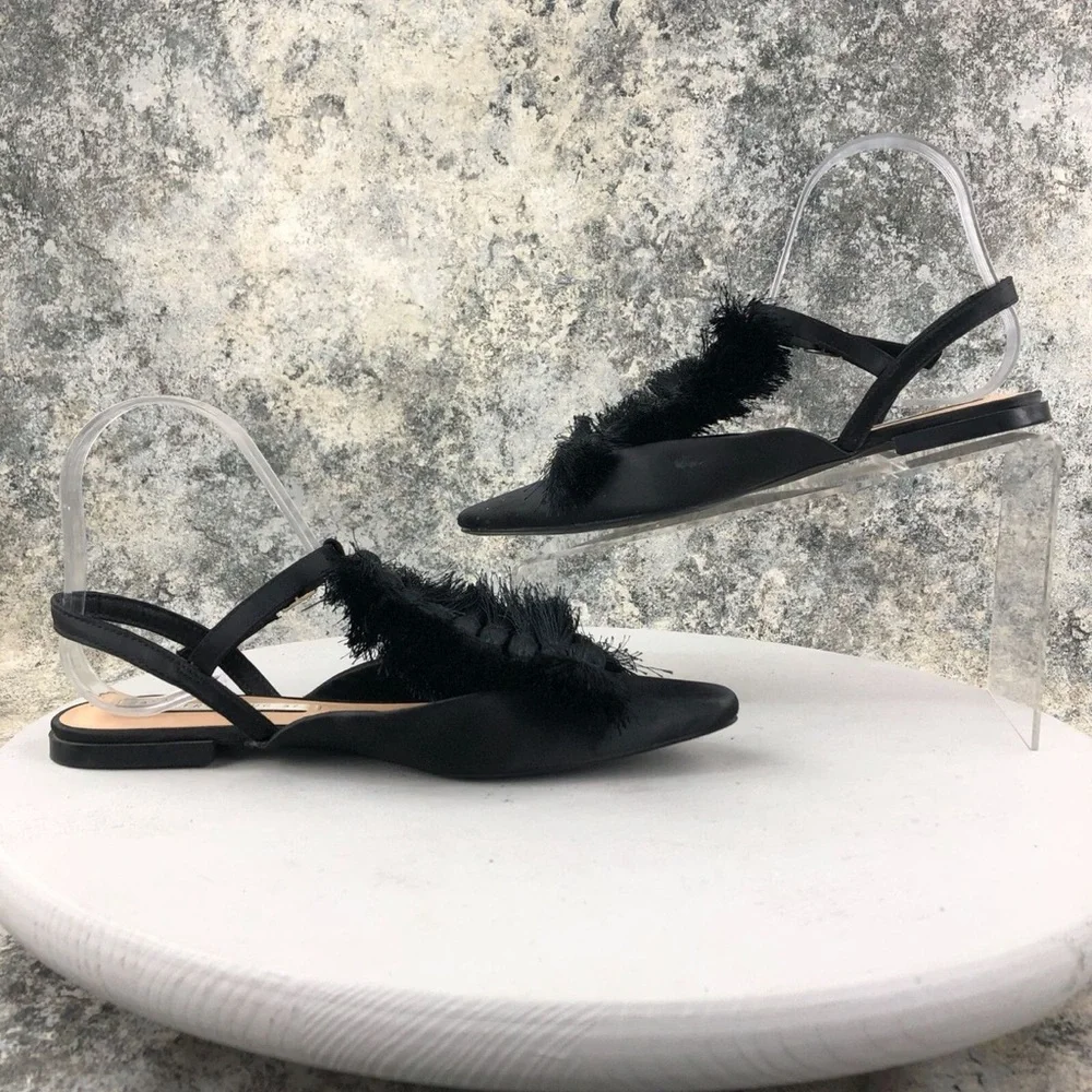 Stylish Black Fringe Women's Sandals Zara - Picture 2 of 5